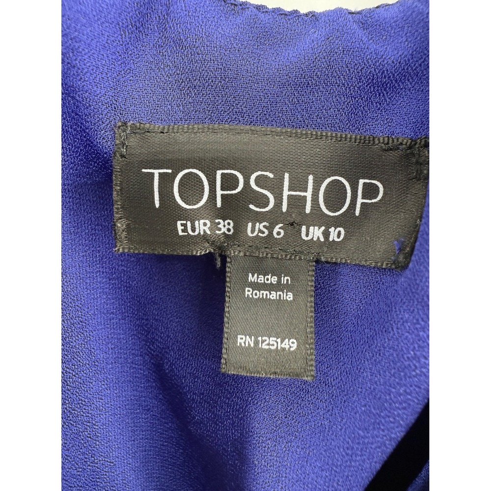 Topshop Royal Blue Strappy Caged Back Camisole Top Size US 6 35B26EDPL - Picture 4 of 7